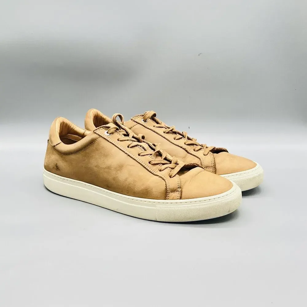 Suitsupply Shoes Mens 10 Brown Leather Low Top Casual Sneakers Comfort Walking